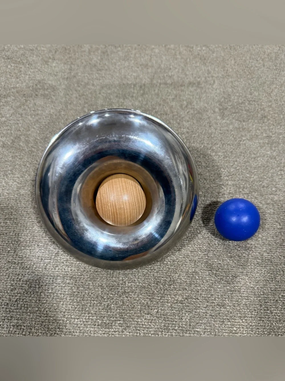 Wood Handle Spinning Top Toy with Blue Ball - Classic Skill Spinner Lovevery